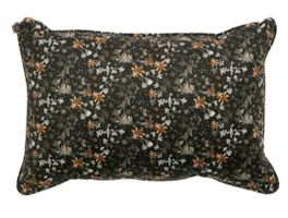 BePureHome Kissen Vogue Velvet Aquarel Flower schwarz 40x60